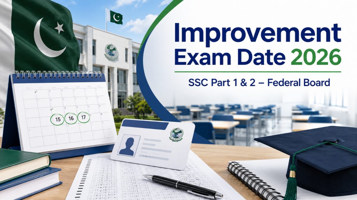 Improvement Exam Date 2026 SSC Part 1 and 2 Federal Board